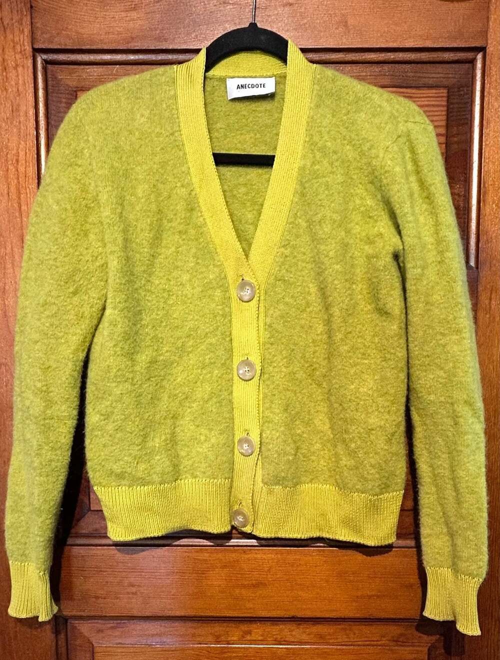 Anecdote Cardigan Size XS Yellow Mohair Blend V-Neck Sweater